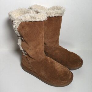 Koolaburra By UGG Kinslei Tall Suede Leather Brown Boots Size 4